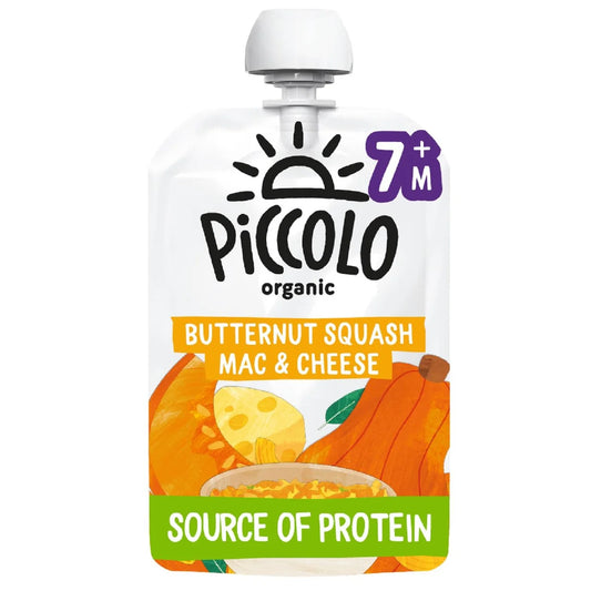 Piccolo Butternut Squash Organic Mac & Cheese Pouch, 7 mths+ 130g