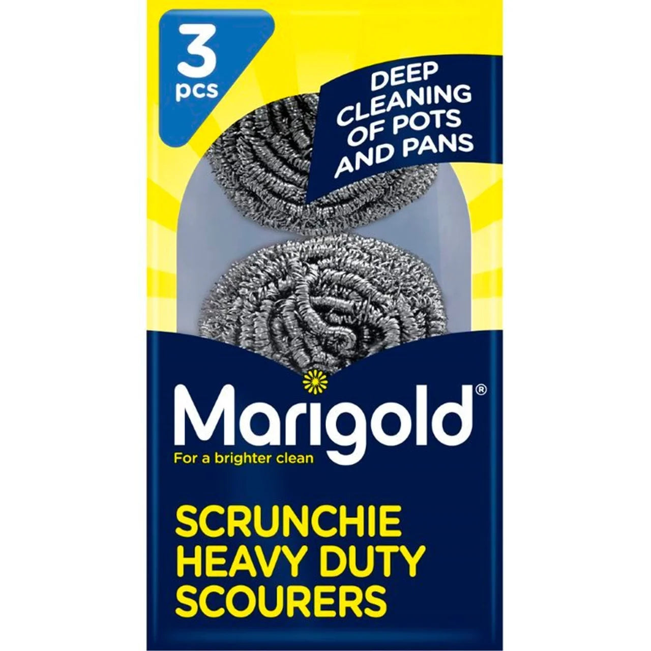 Marigold Scrunchie Stainless Steel Scourers 3 per pack
