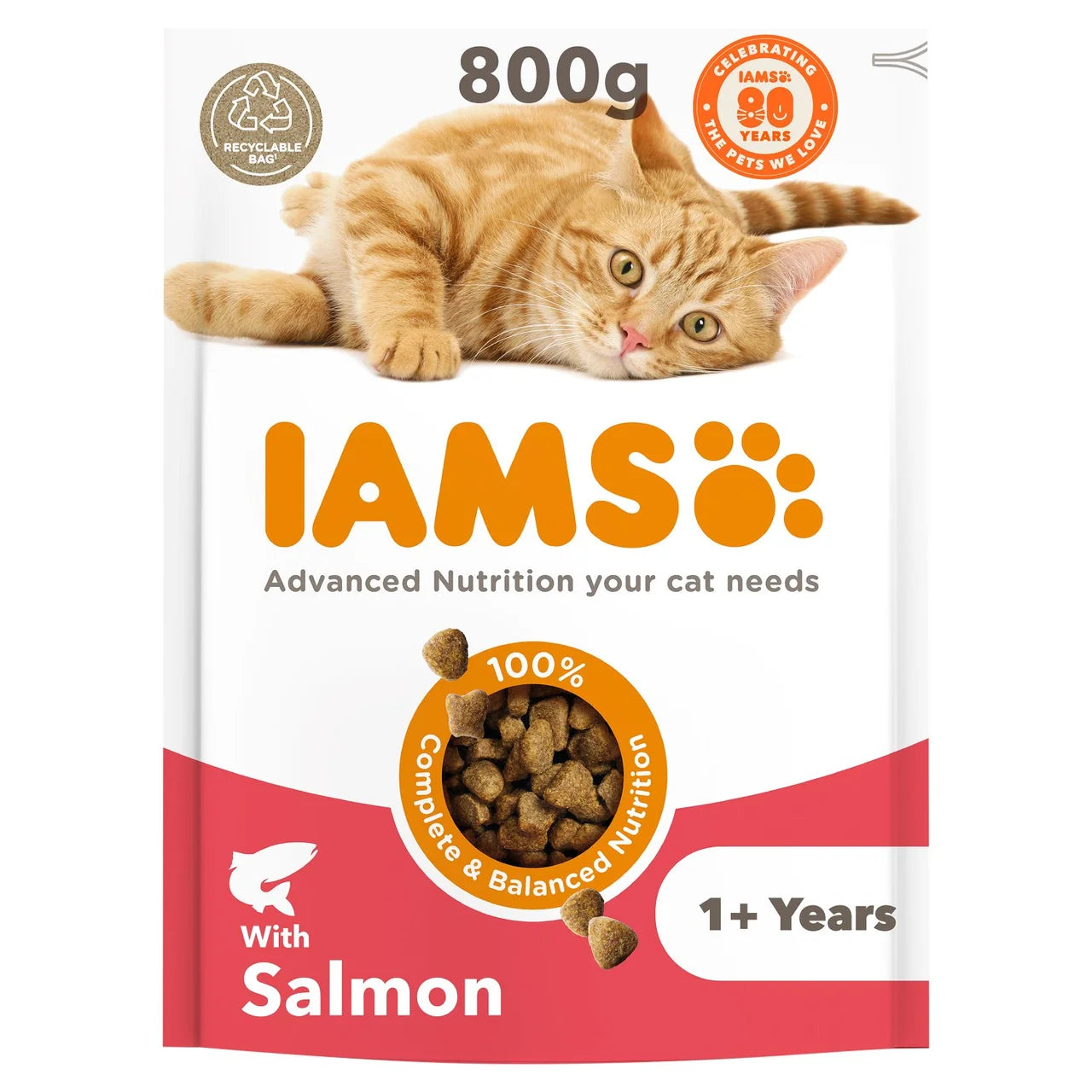IAMS Advanced Nutrition Adult Cat Food With Salmon 800g
