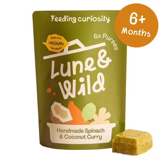 Lune & Wild Handmade Spinach & Coconut Curry Baby Purees 6+ Months 360g