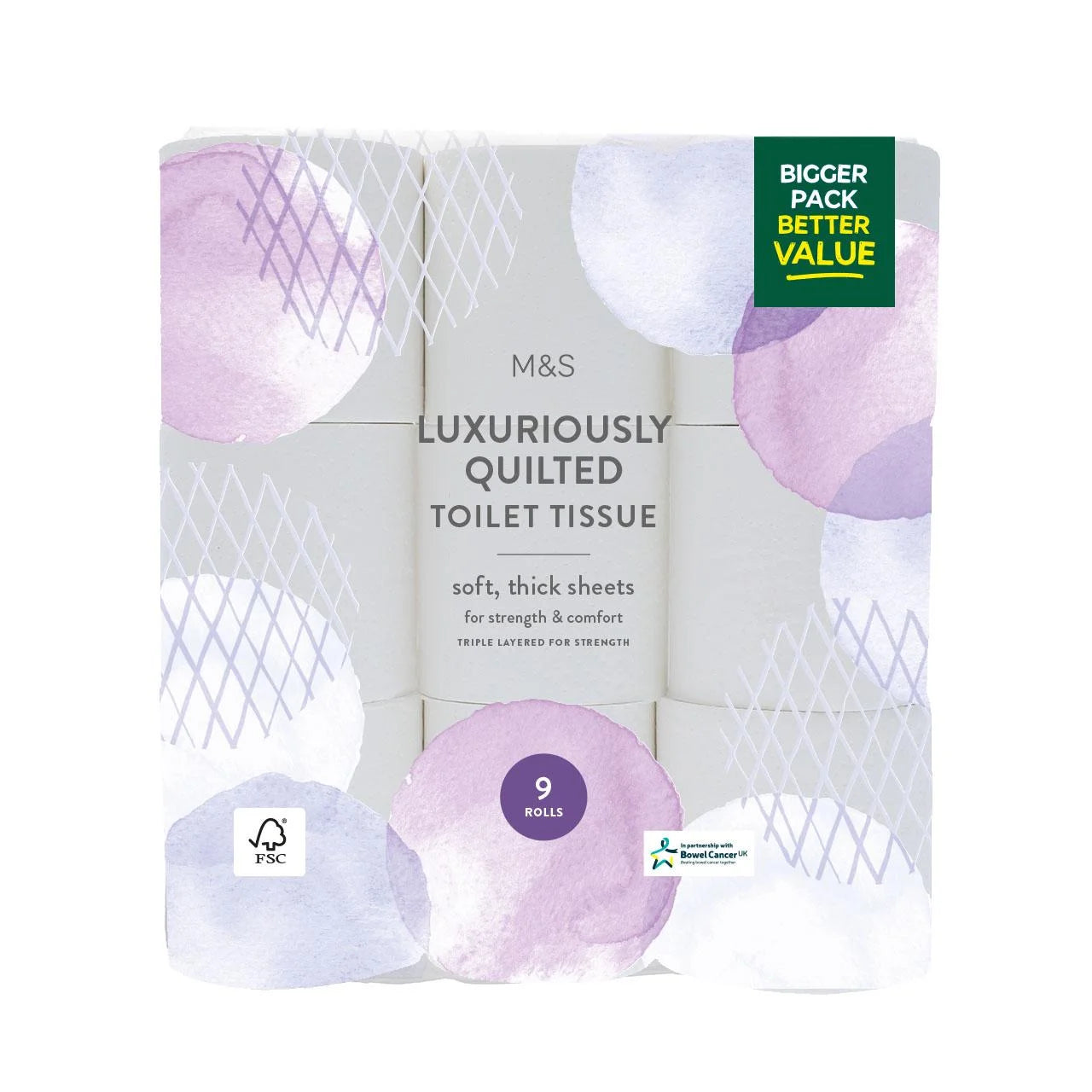 M&S Quilted Toilet Tissue 9 per pack