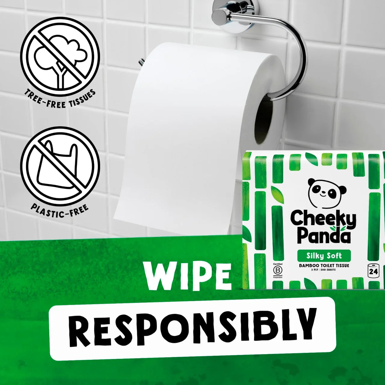 Cheeky Panda Silky Soft Bamboo Toilet Paper 24 per pack