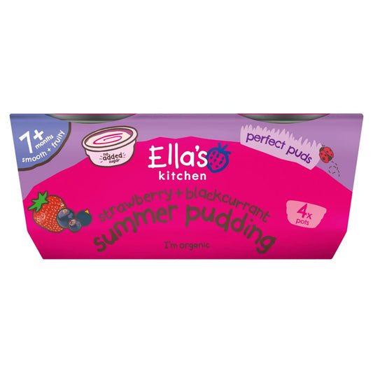 Ella's Kitchen Summer Pudding Baby Dessert Pots 7+ Months 4 x 80g