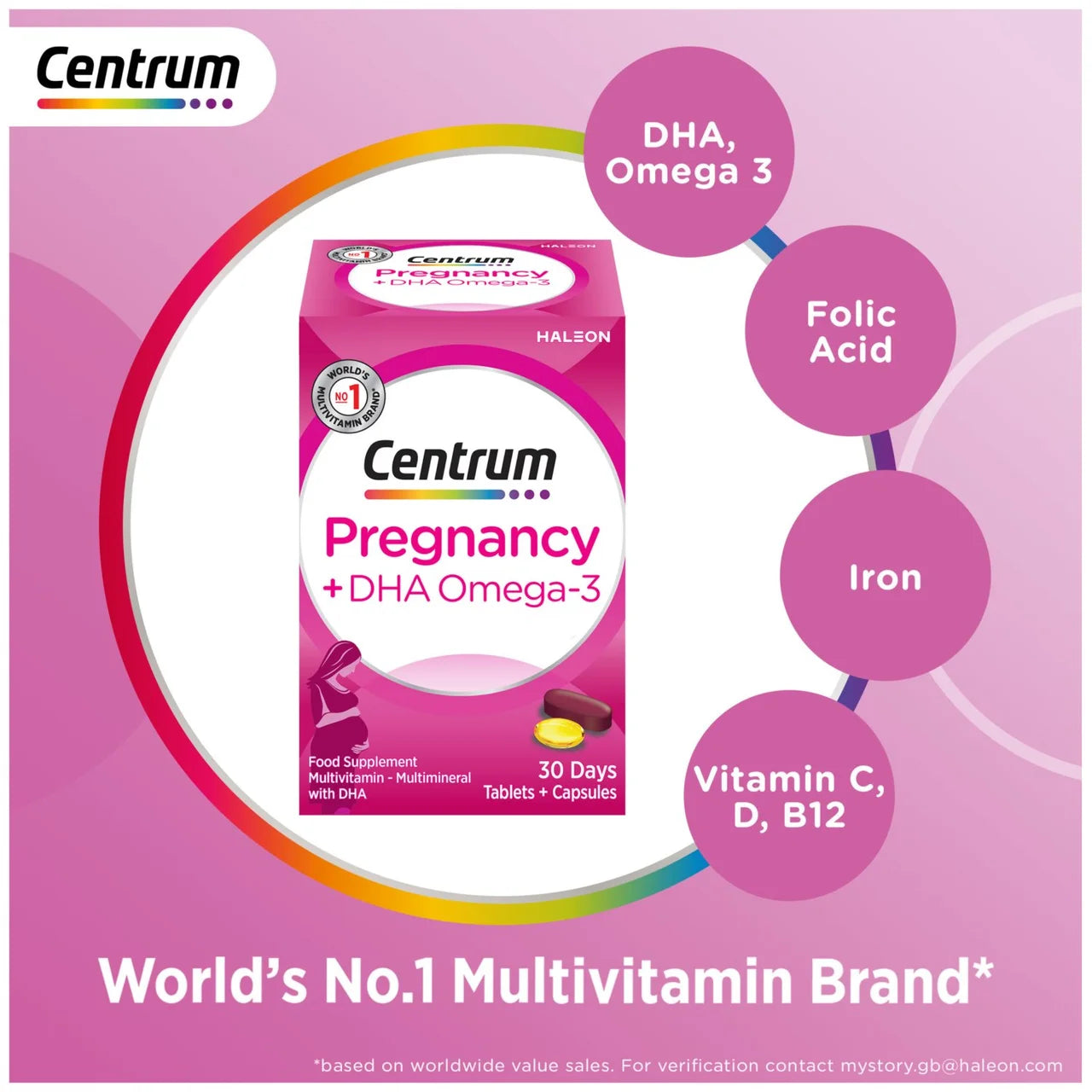Centrum Pregnancy +DHA Omega , 60 per pack
