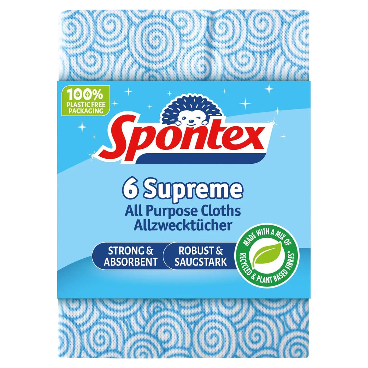 Spontex Supreme All Purpose Cleaning Cloths Super Absorbent 6 per pack