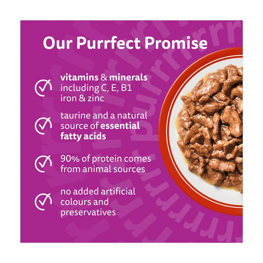 Whiskas 1+ Adult Wet Cat Food Pouches Meaty Meals in Gravy 12 x 85g