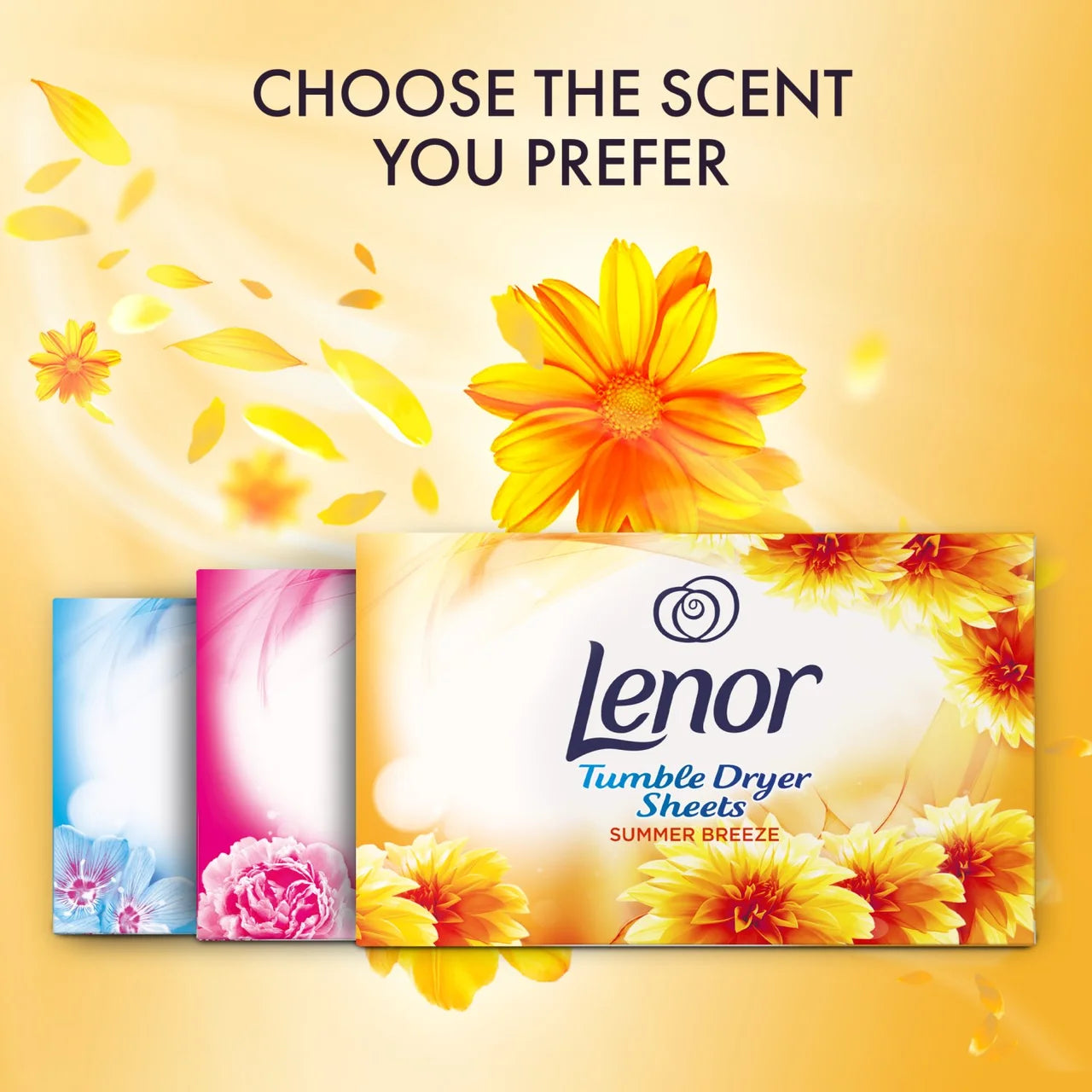 Lenor Fabric Tumble Dryer Sheets Summer Breeze 34 per pack