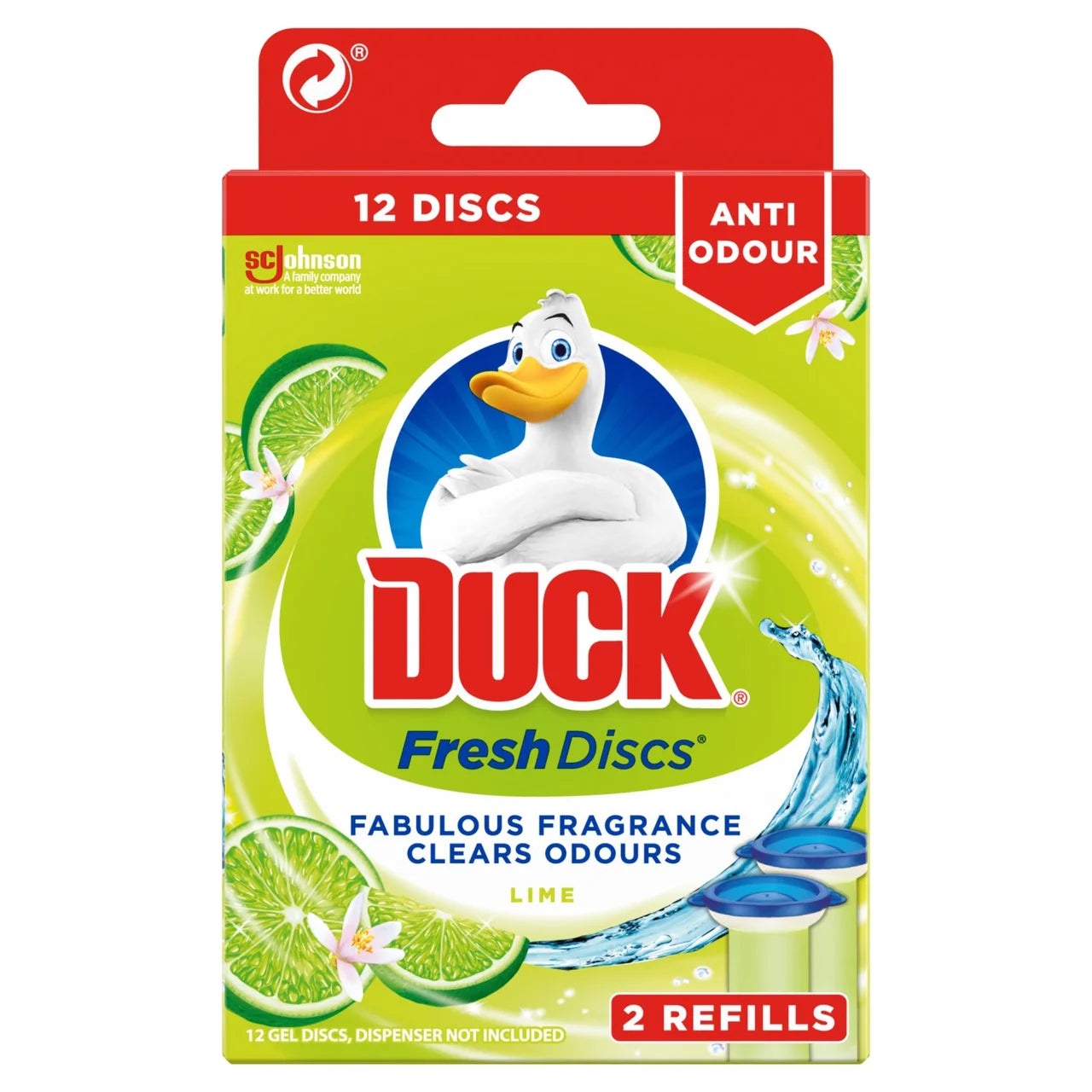Duck Toilet Fresh Discs Duo Refills Lime 2 x 36ml