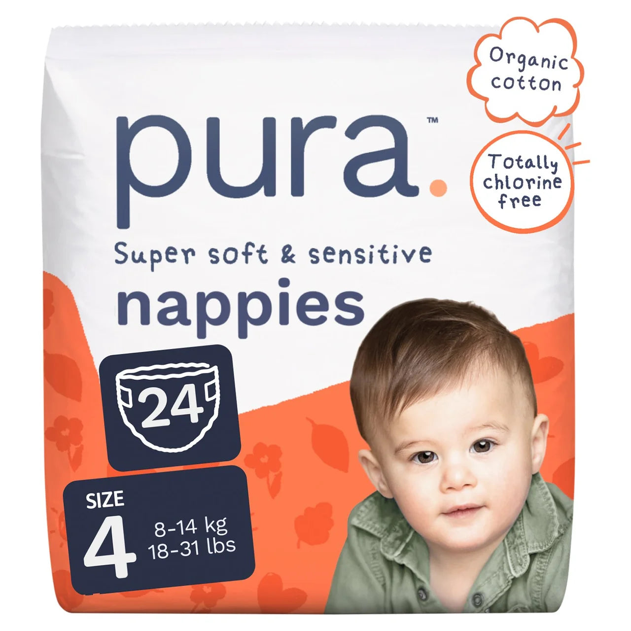 Pura Nappies Size 4 , 24 per pack