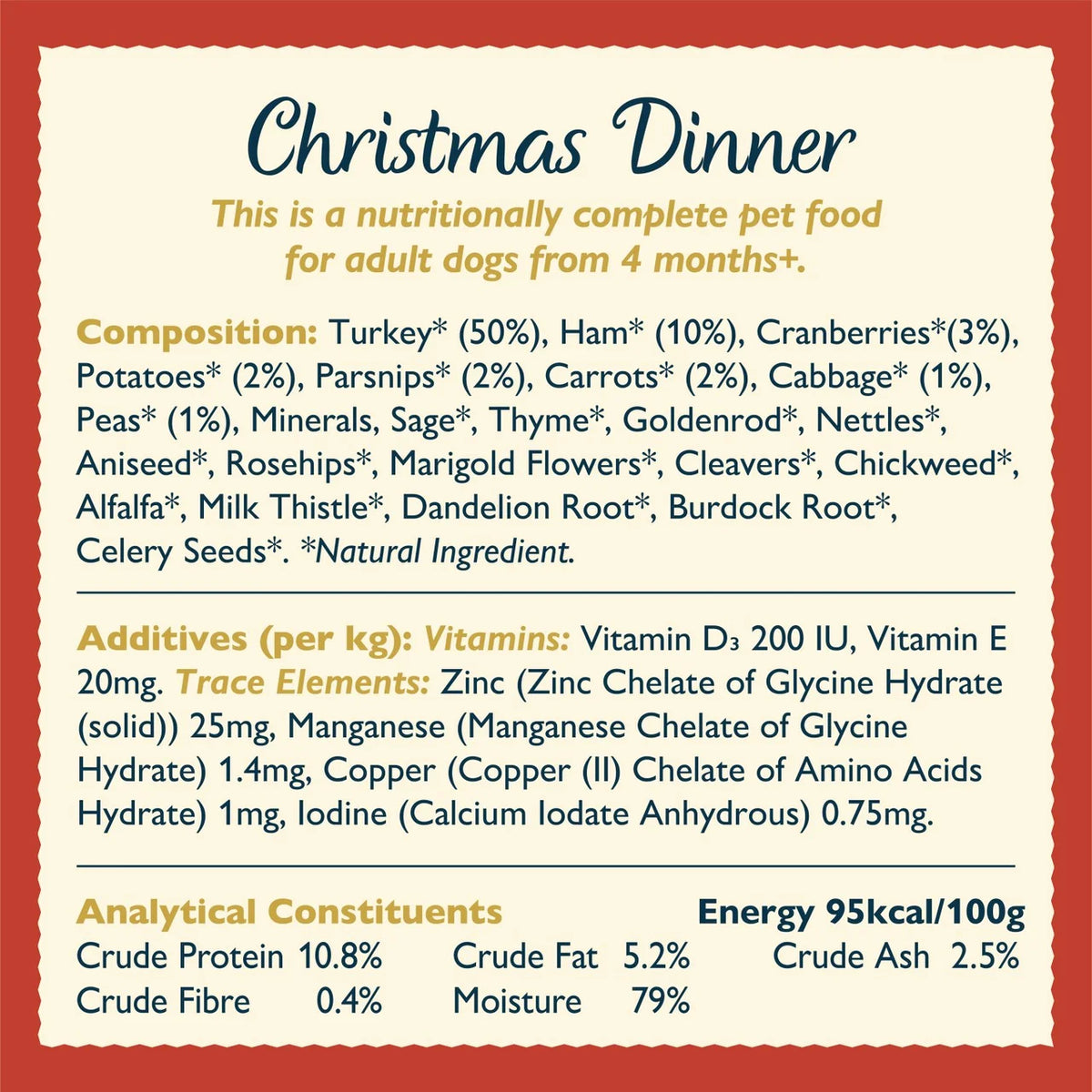 Lily's Kitchen Dog Christmas Turkey and Ham Tin 400g