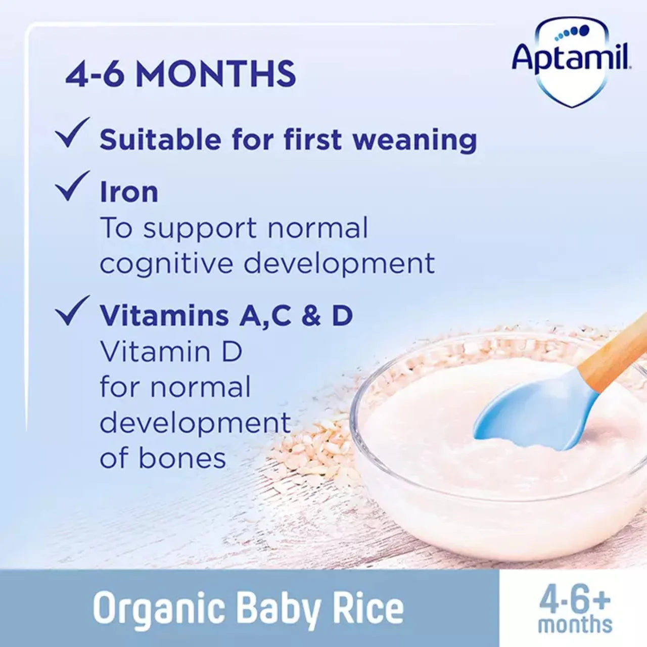 Aptamil Organic Baby Rice Cereal 4+ Months 100g