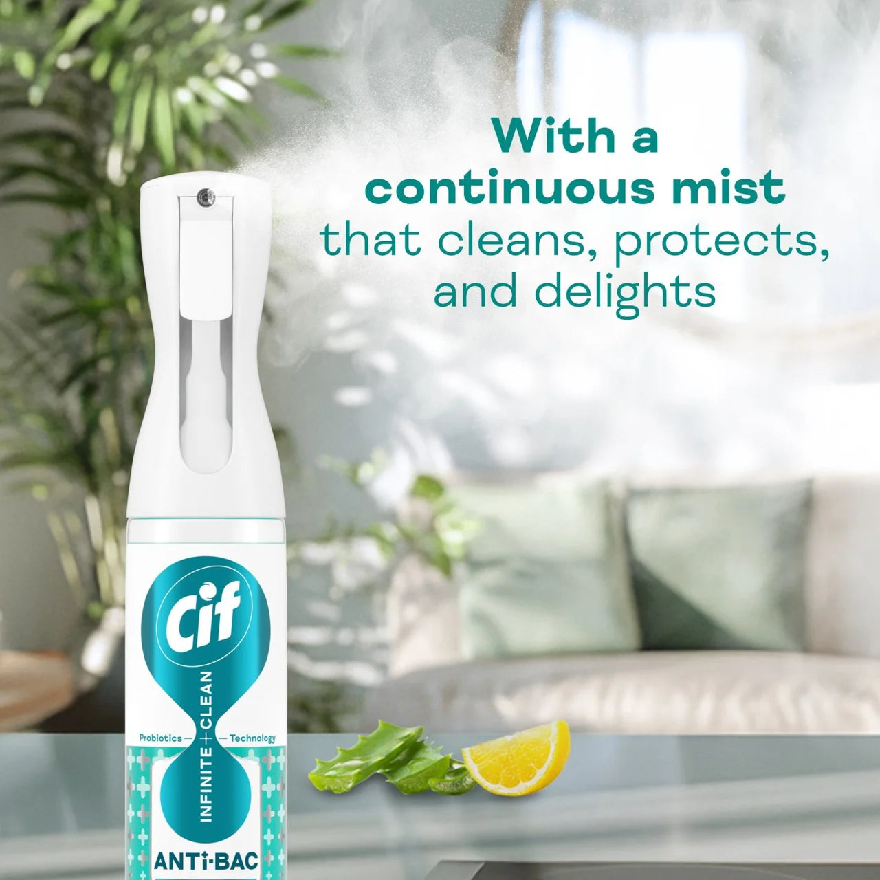 Cif Infinite Clean Anti-Bac All in One Cleaner Spray Lemon & Aloe Vera 280ml