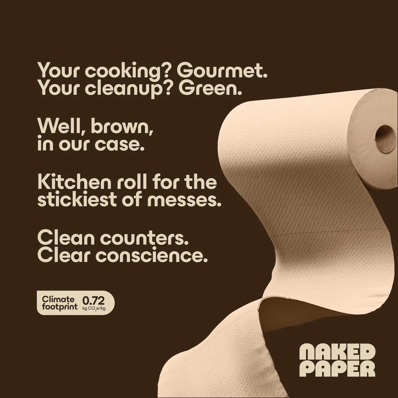 Naked Paper Unbleached Super Absorbent Bamboo Kitchen Roll 6 per pack
