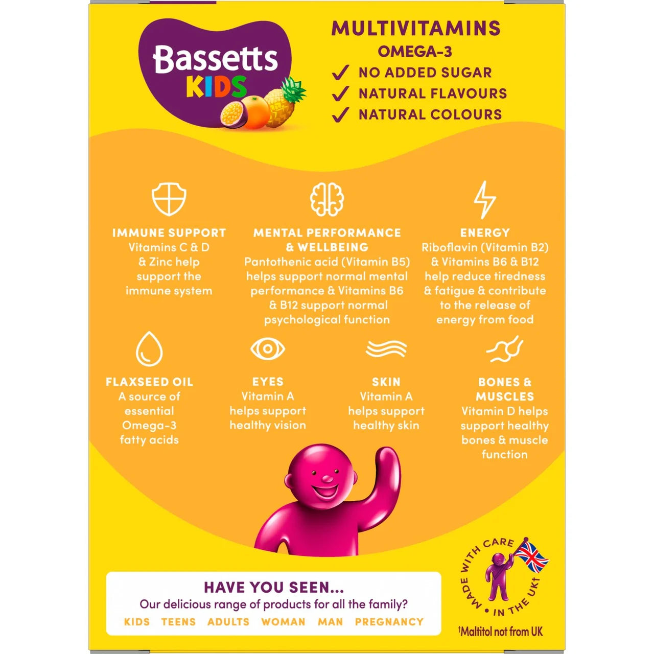 Bassetts Tropical Omega 3 & Multivitamins 7-11yrs , 30 per pack