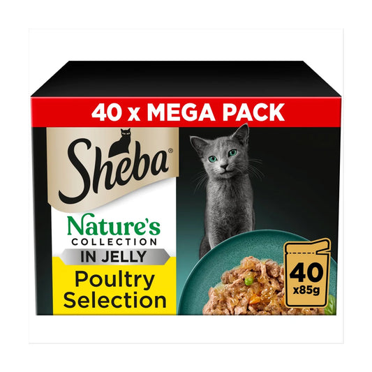 SHEBA Nature's Collection Adult Wet Cat Food Poultry in Jelly Pouches 40 x 85g