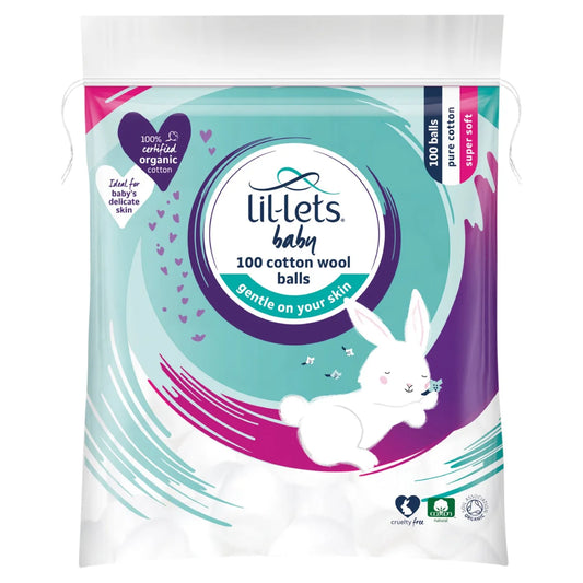 Lil-Lets Baby Cotton Wool Balls 100 per pack