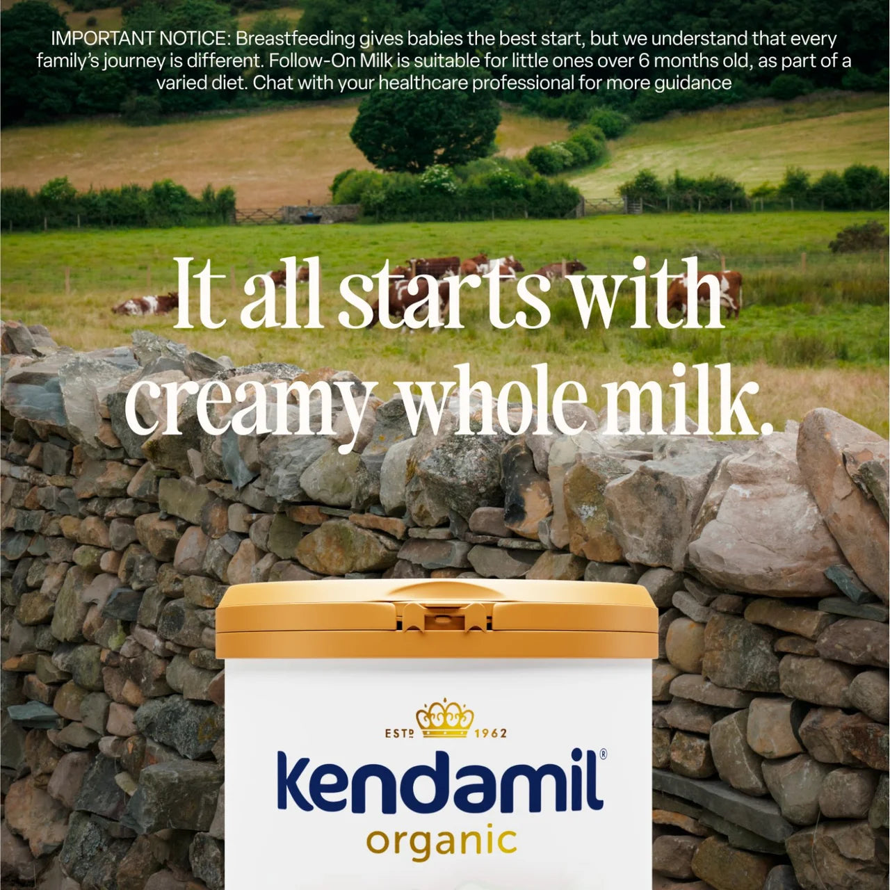 Kendamil Organic 1 First Infant Milk Powder, From Birth 800g