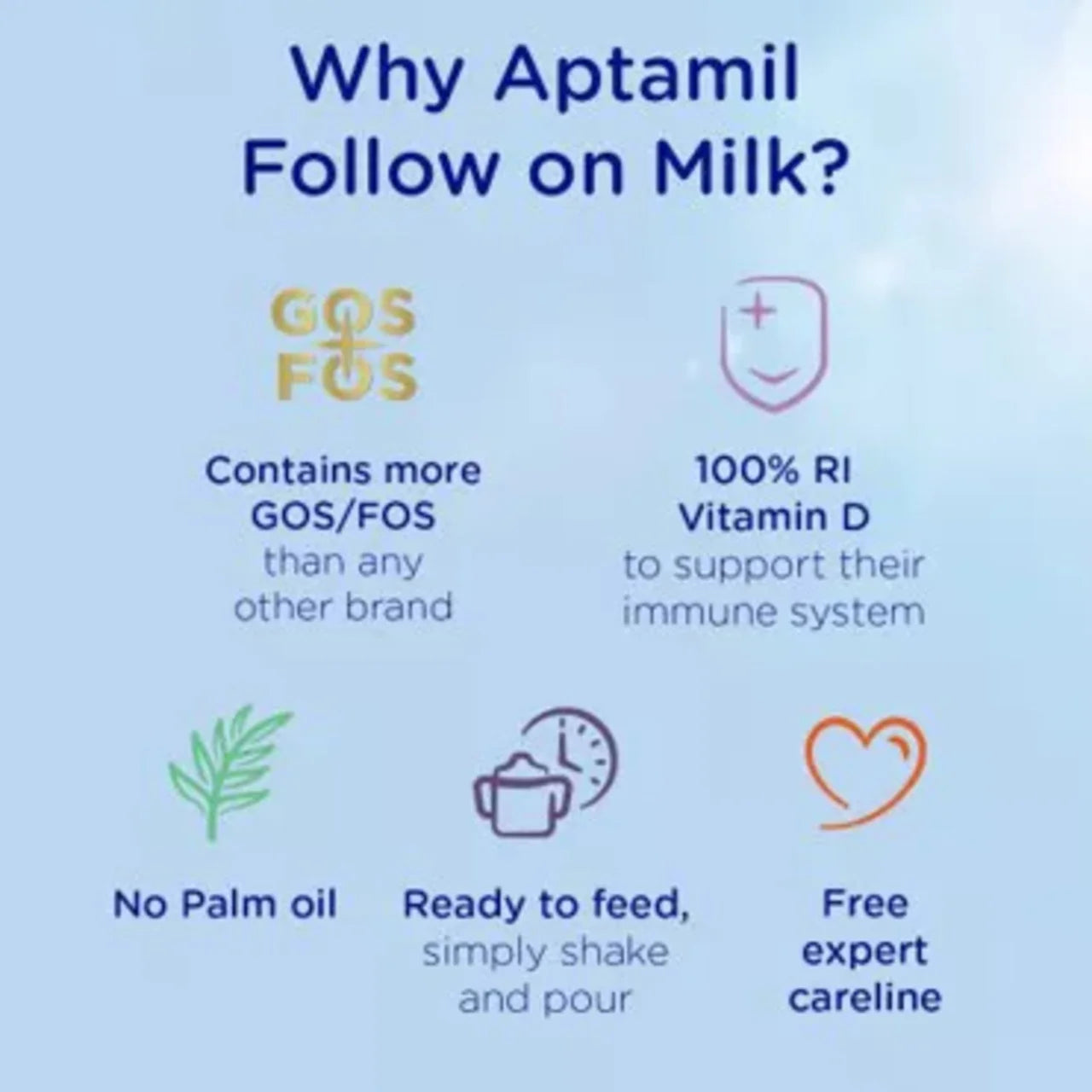 Aptamil 2 Follow On Baby Milk Formula Liquid Ready to Feed 6-12 Months , 6 x 200ml