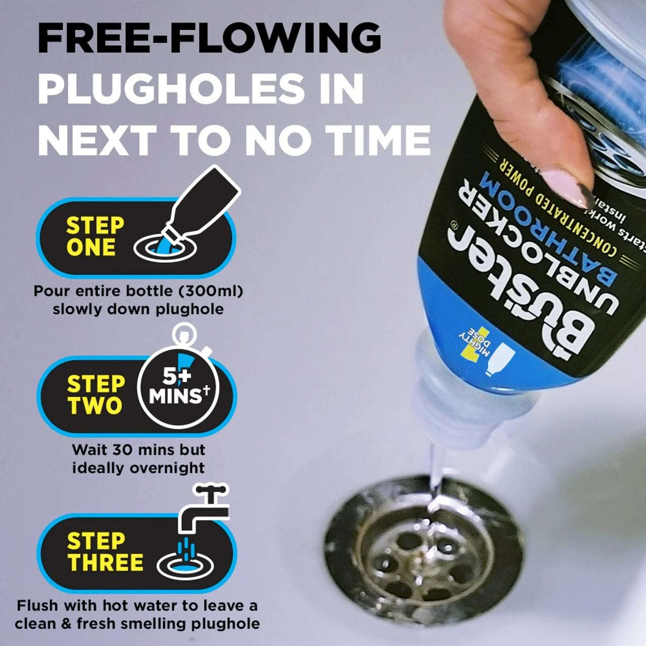 Buster Bathroom Drain Unblocker Mighty 1 Dose 300ml