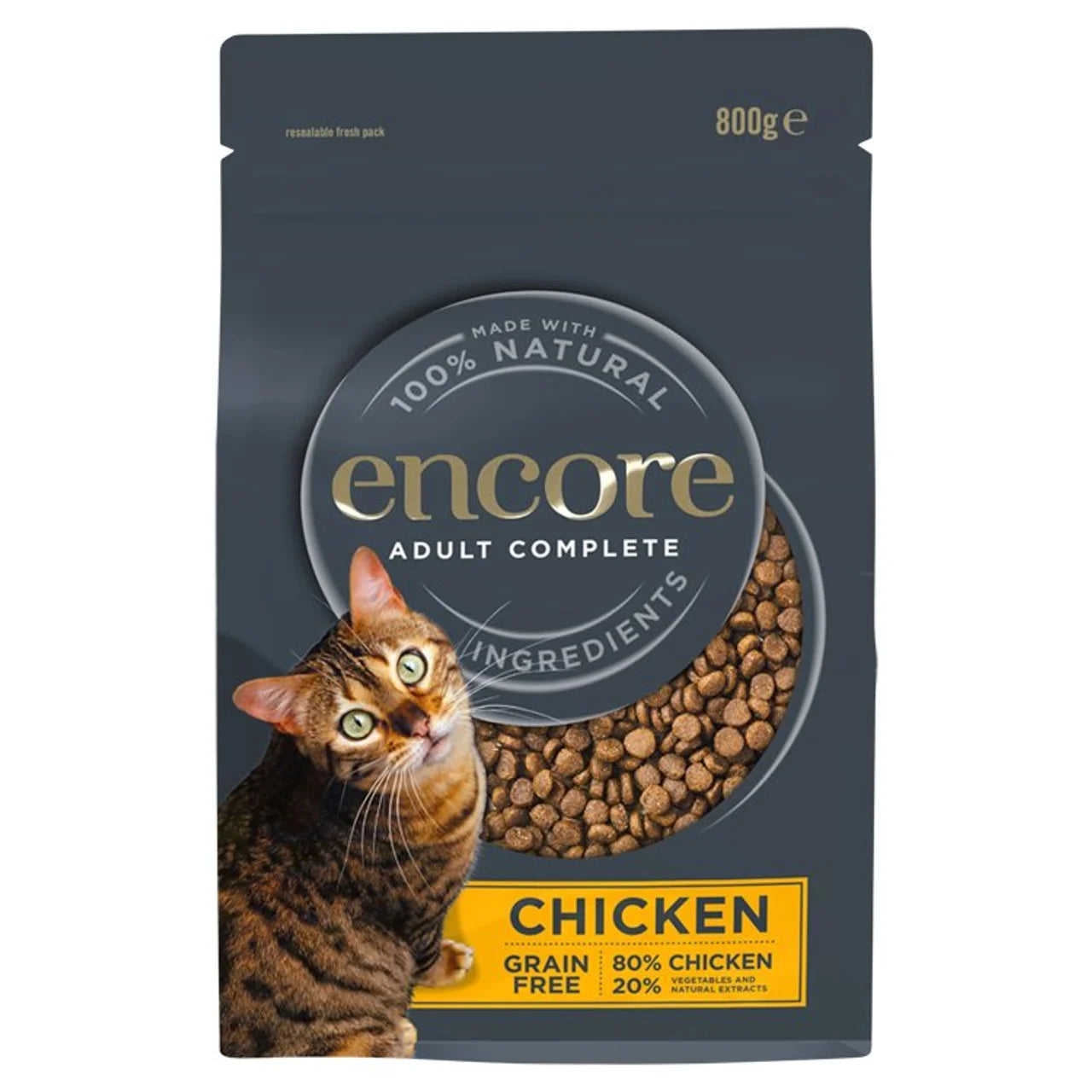 Encore Natural Adult Dry Cat Food Chicken Grain Free 800g