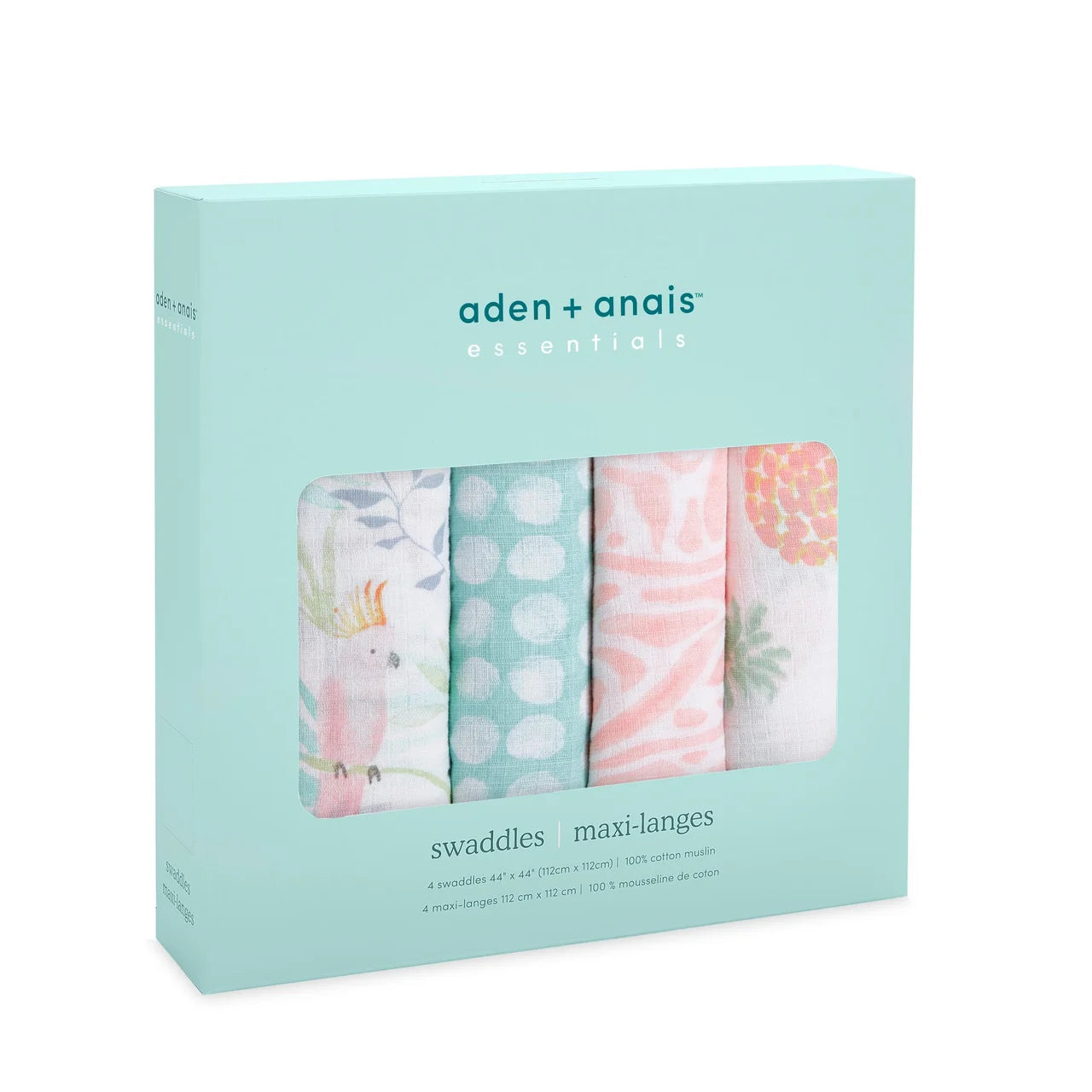 Aden + Anais Muslin Swaddle Blankets, Tropicalia 4 per pack