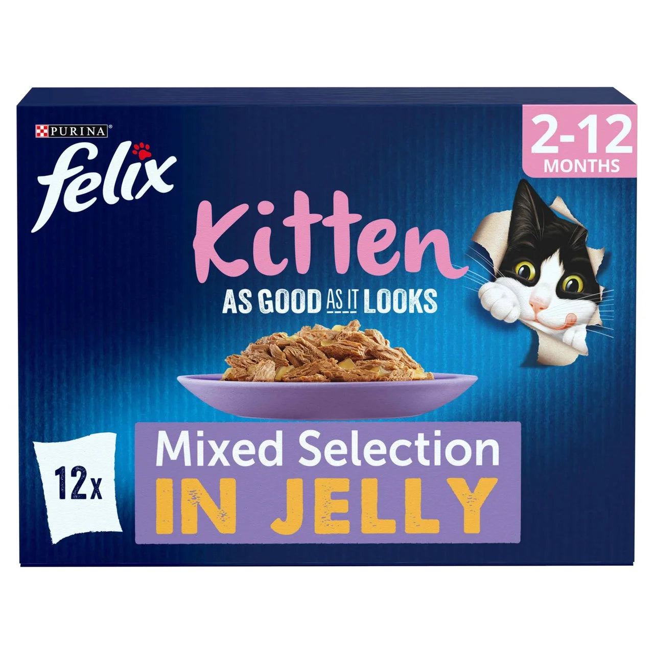 Felix As Good As it Looks Kitten Mixed in Jelly Wet Cat Food 12 x 85g