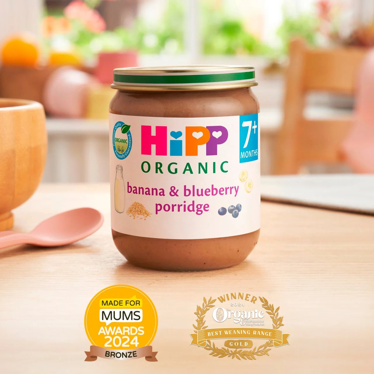 HiPP Organic Banana & Blueberry Porridge Baby Food Jar 7+ Months 160g