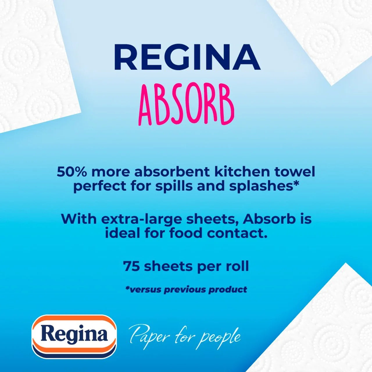 Regina Absorb Kitchen Roll 150 Supersized Sheets 2 Roll