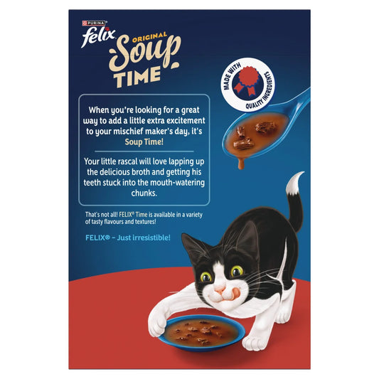 Felix Soup Farm Selection Chicken, Beef & Lamb Wet Cat Food 6 x 48g
