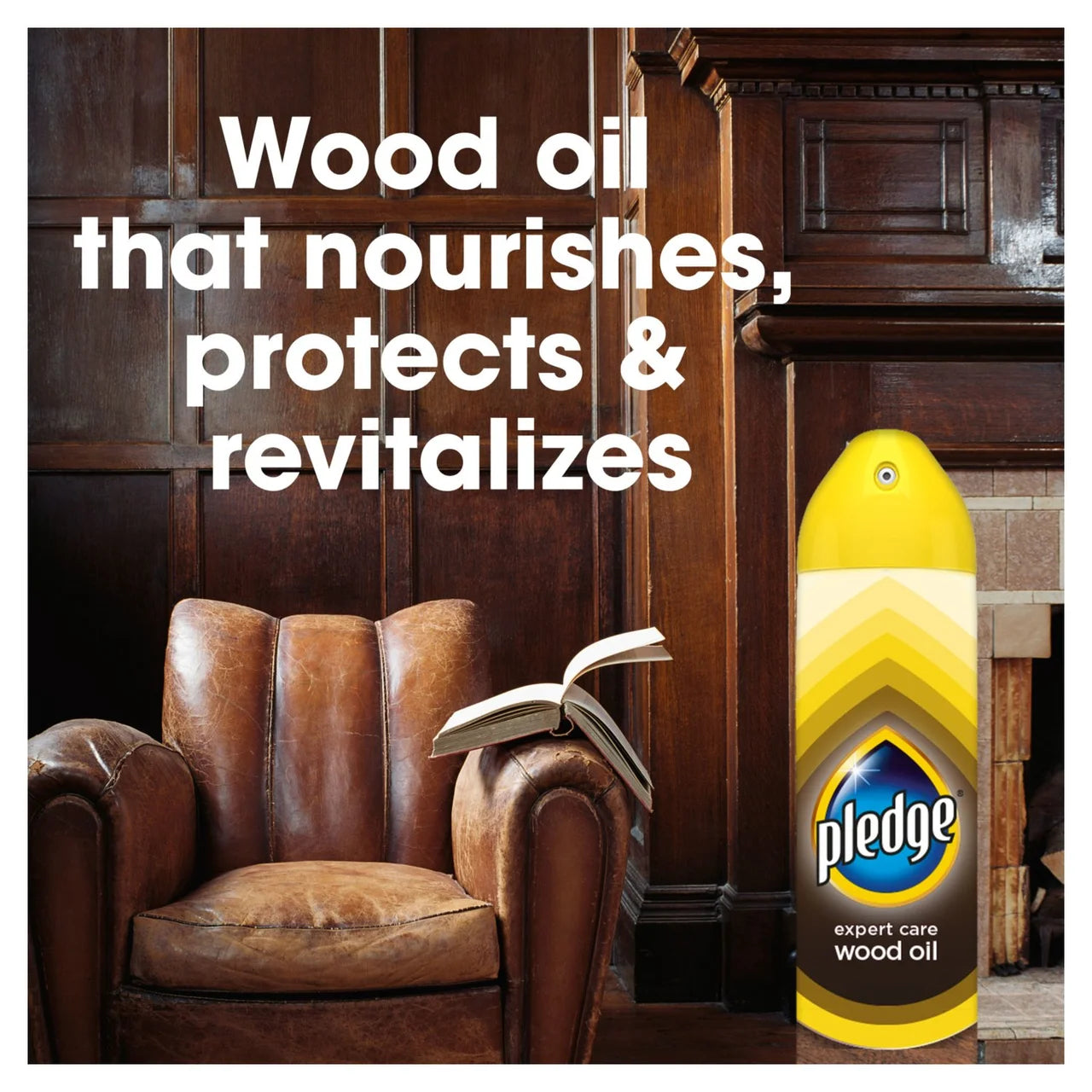 Pledge Expert Care, Wood Polish Aerosol, Amber & Argan 250ml