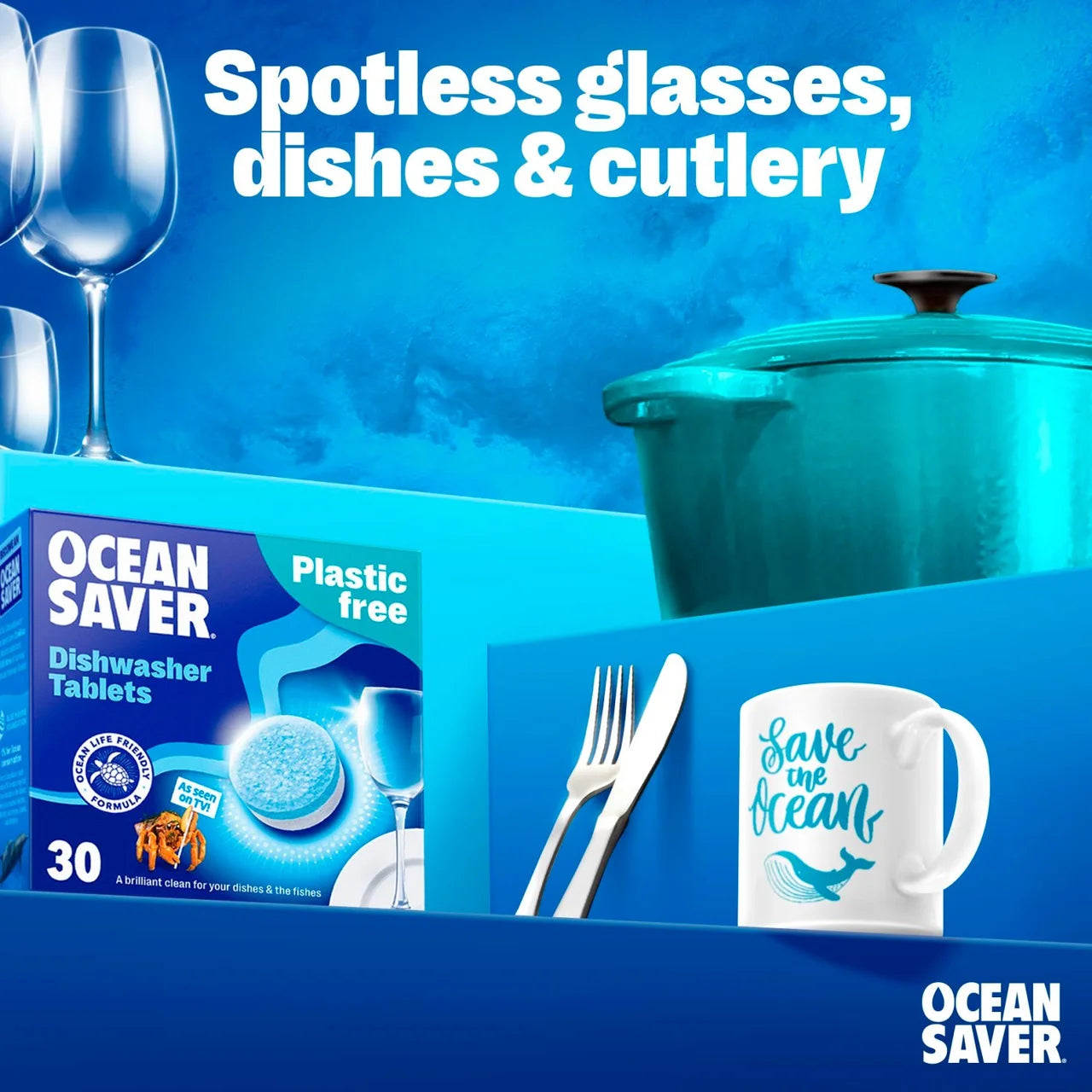 OceanSaver Plastic Free Eco Dishwasher Tablets 30 per pack