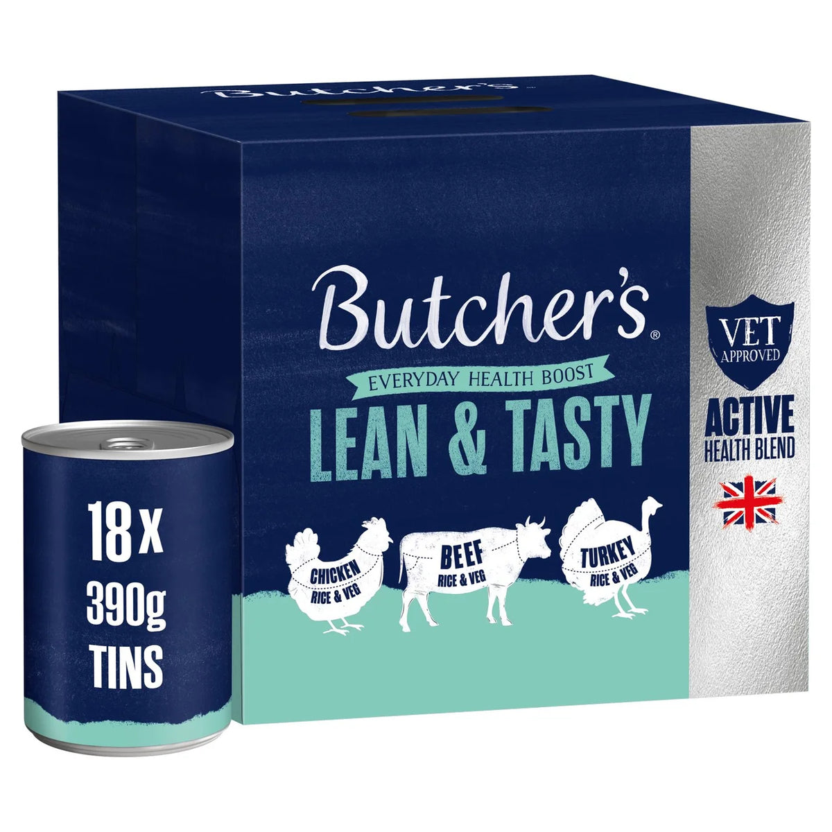 Butcher's Lean & Tasty Low Fat Dog Food Tins 18 x 390g