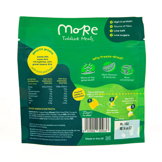 More Toddler Meals, Super Green Pasta Stars 150g