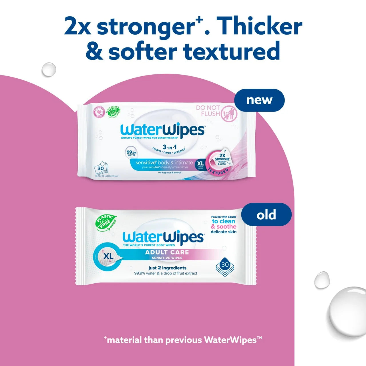 WaterWipes Adult Care Sensitive Wipes 30 per pack