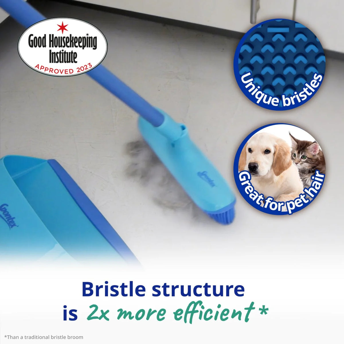 Spontex Catch & Clean Broom Set Dustpan & Brush