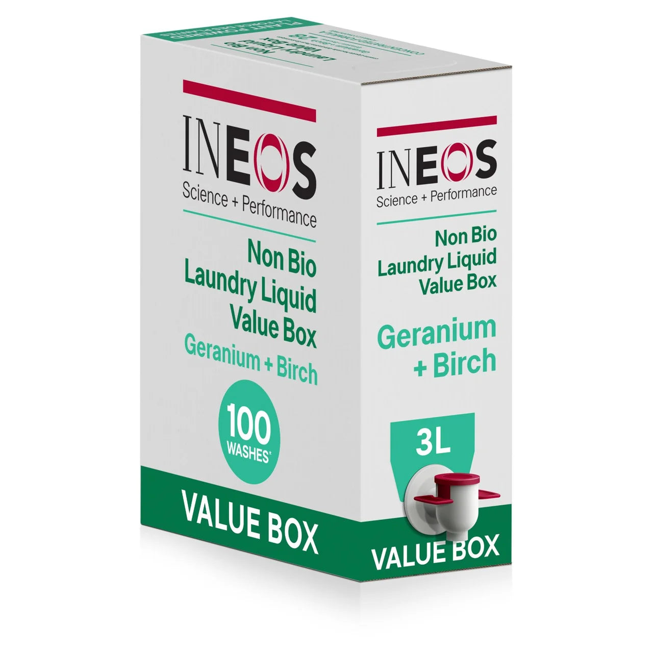 INEOS Non Bio Laundry Liquid XXL Value Box Geranium + Birch 100 Washes 3L