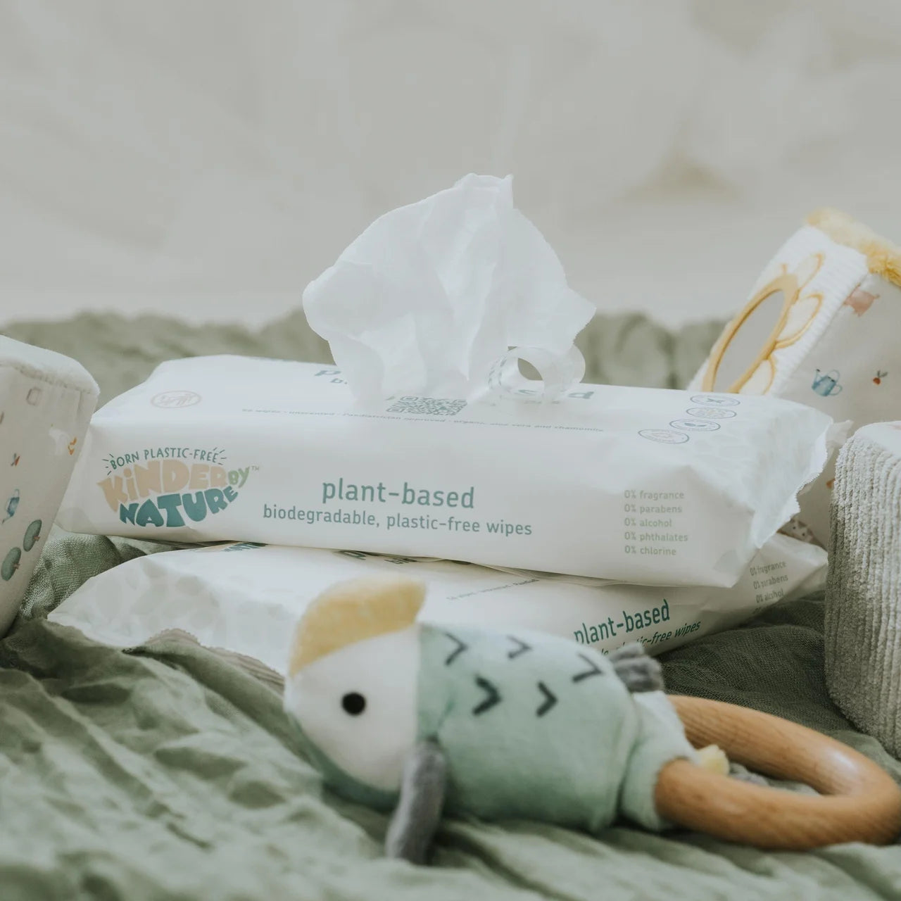 Kinder by Nature Plant-Based Wipes 8 x 56 per pack