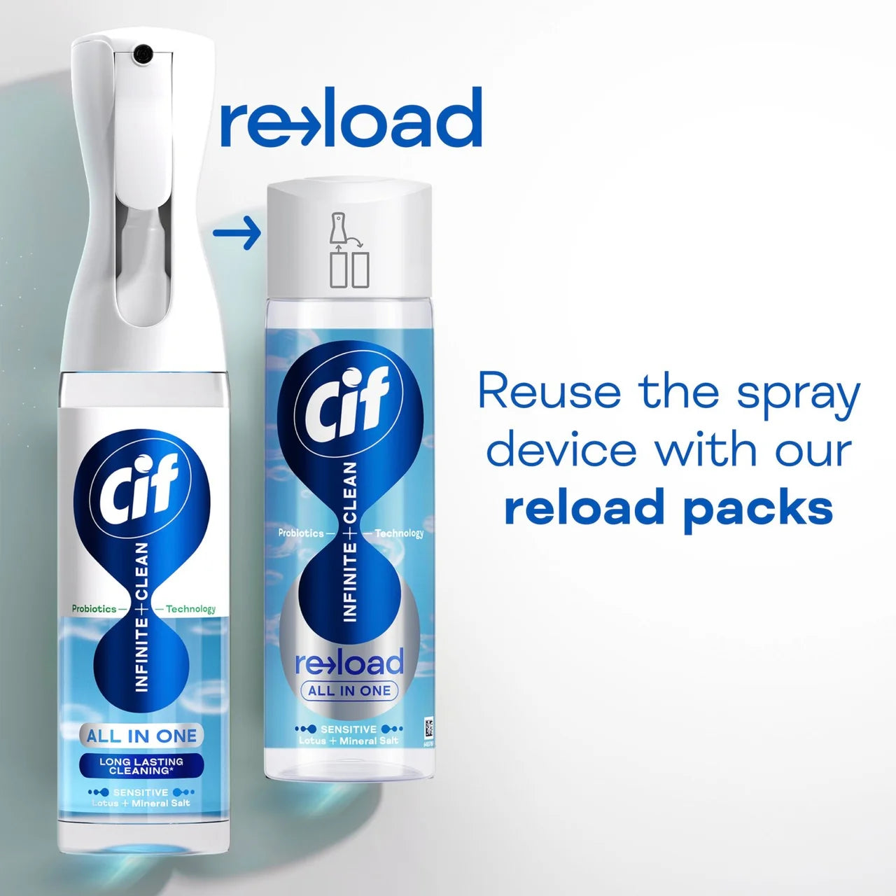 Cif Infinite Clean Sensitive Lotus & Mineral Salt All In One Reload Refill 280ml