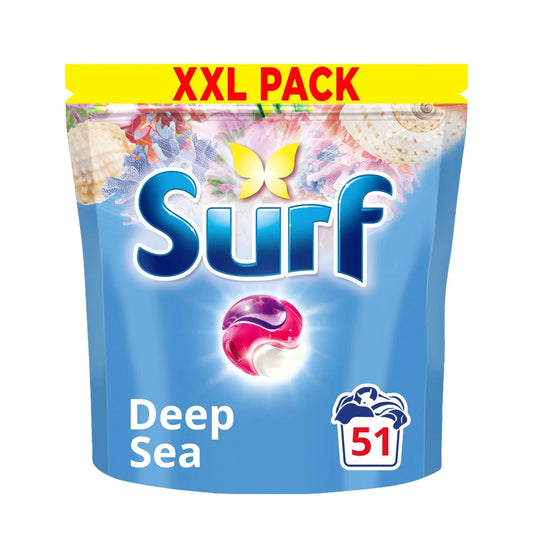 Surf Deep Sea 3 in 1 Laundry Washing Detergent Capsules, 51 Washes