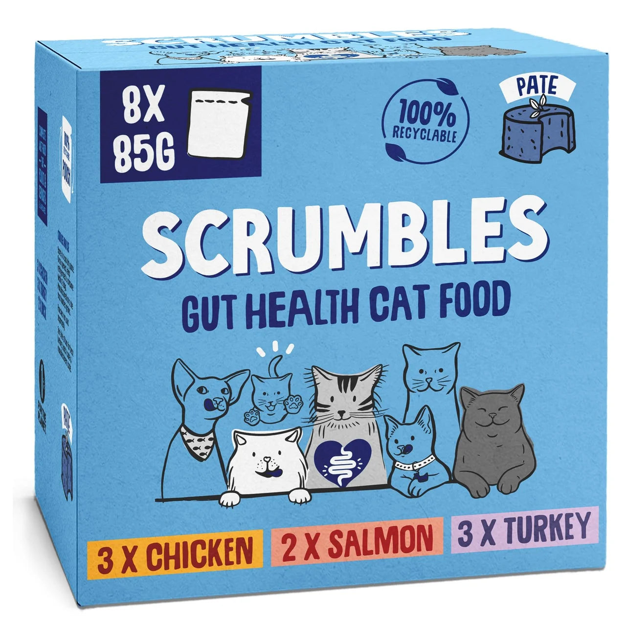 Scrumbles Grain Free Wet Cat Pate Pouch Selection 8 x 85g