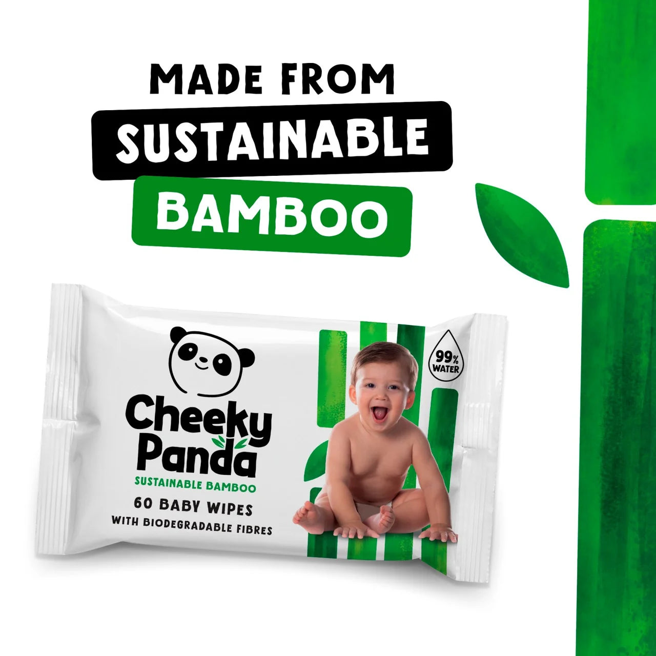 Cheeky Panda Bamboo Baby Wipes 60 per pack