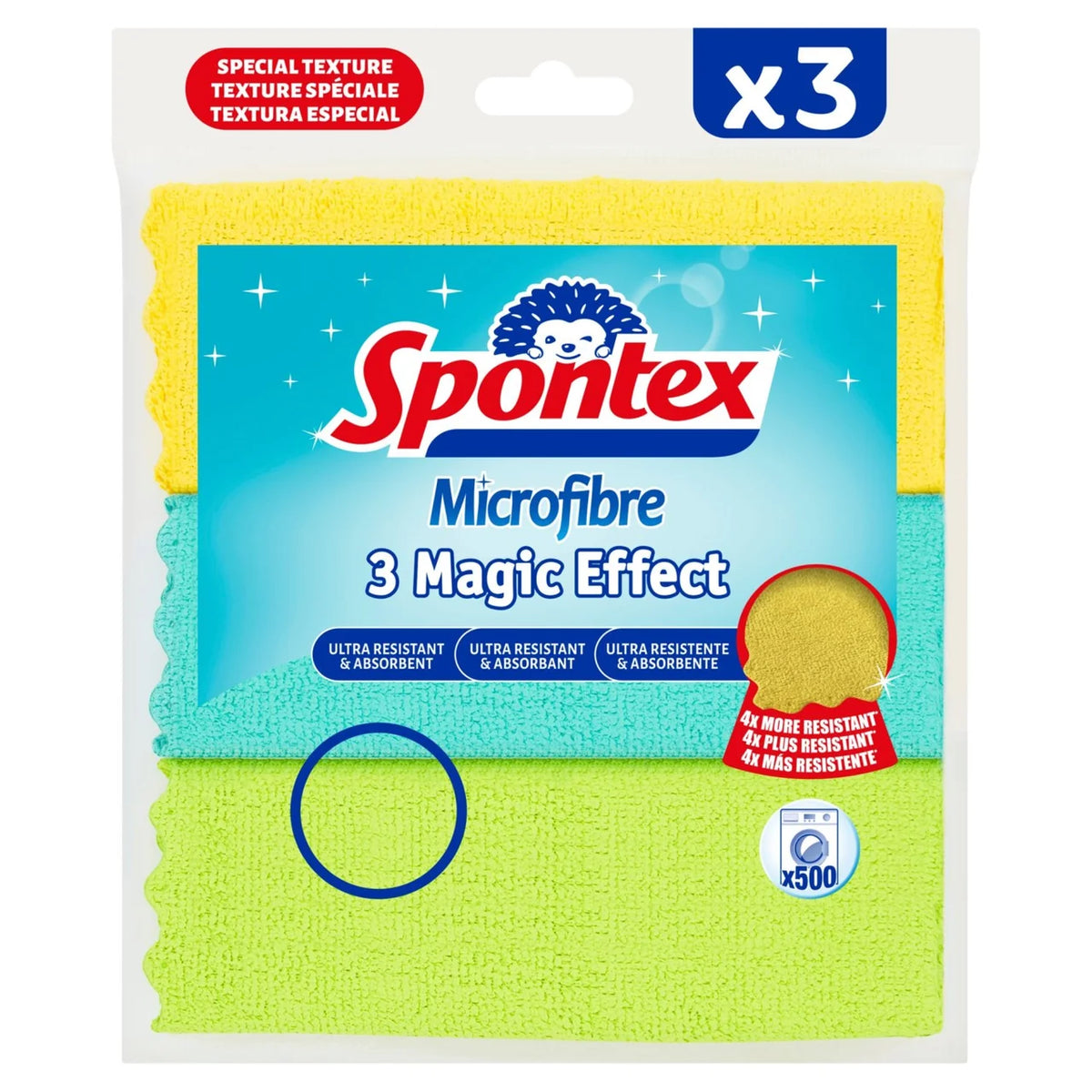 Spontex Magic Effect Microfibre Cleaning Cloths 3 per pack