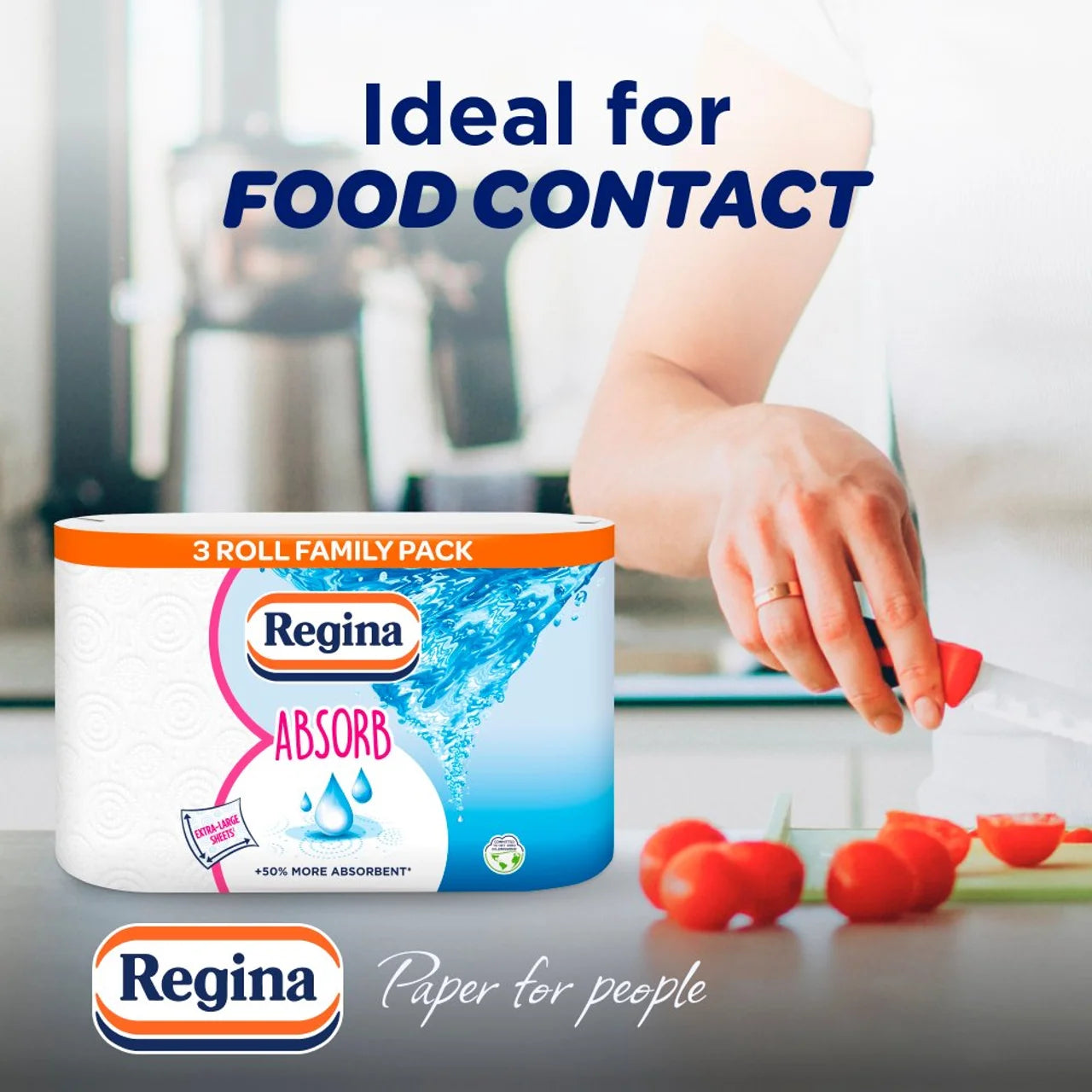 Regina Absorb Kitchen Roll 225 Supersized Sheets 3 Roll