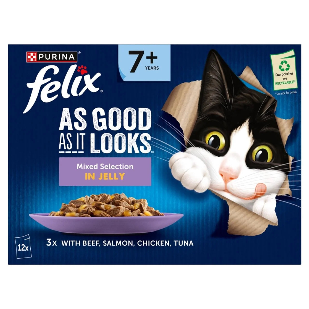 Felix As Good As it Looks Senior 7+ Mixed in Jelly Wet Cat Food 12 x 85g