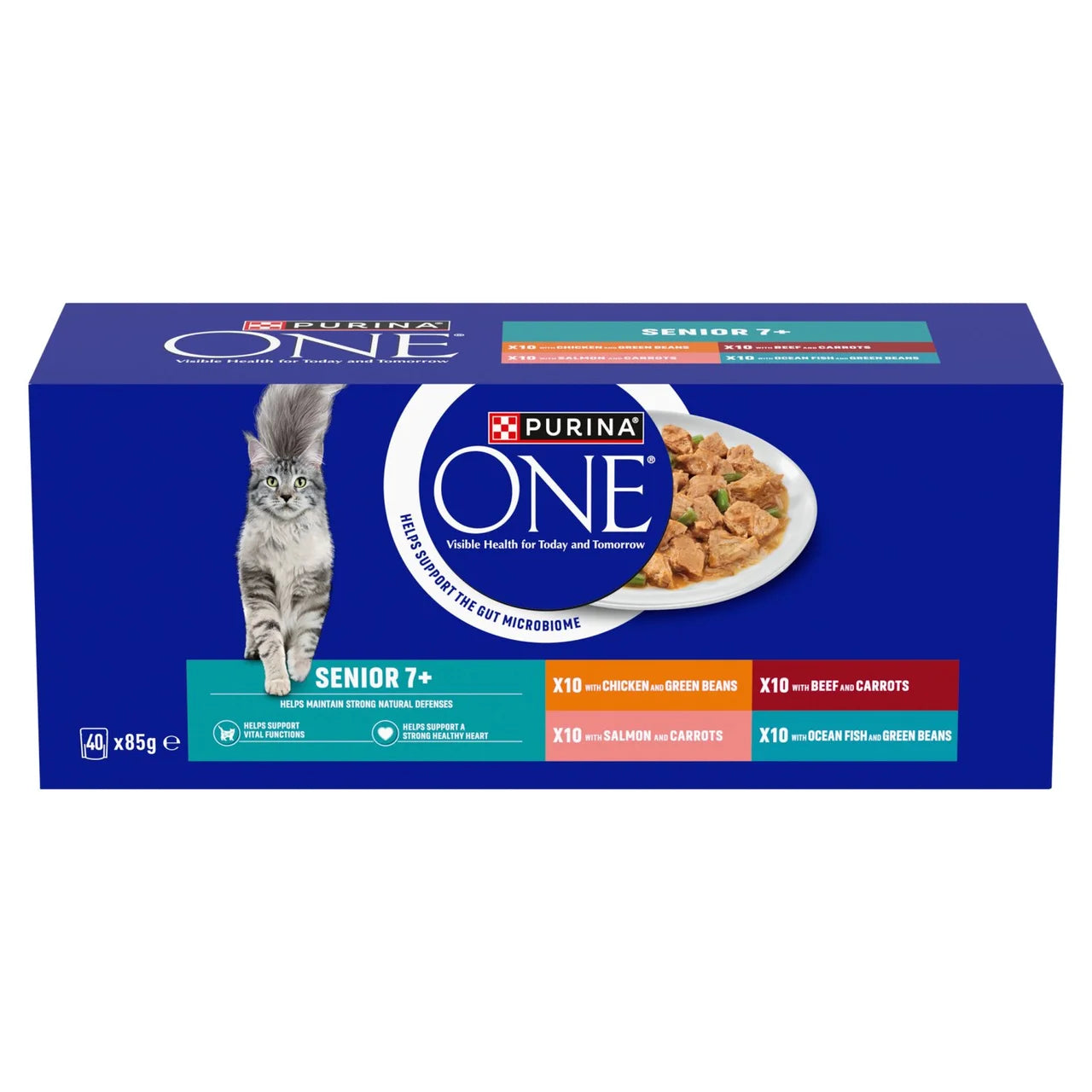 Purina One Senior 7+ Mini Fillets Mixed Selection Wet Cat Food 40x85g