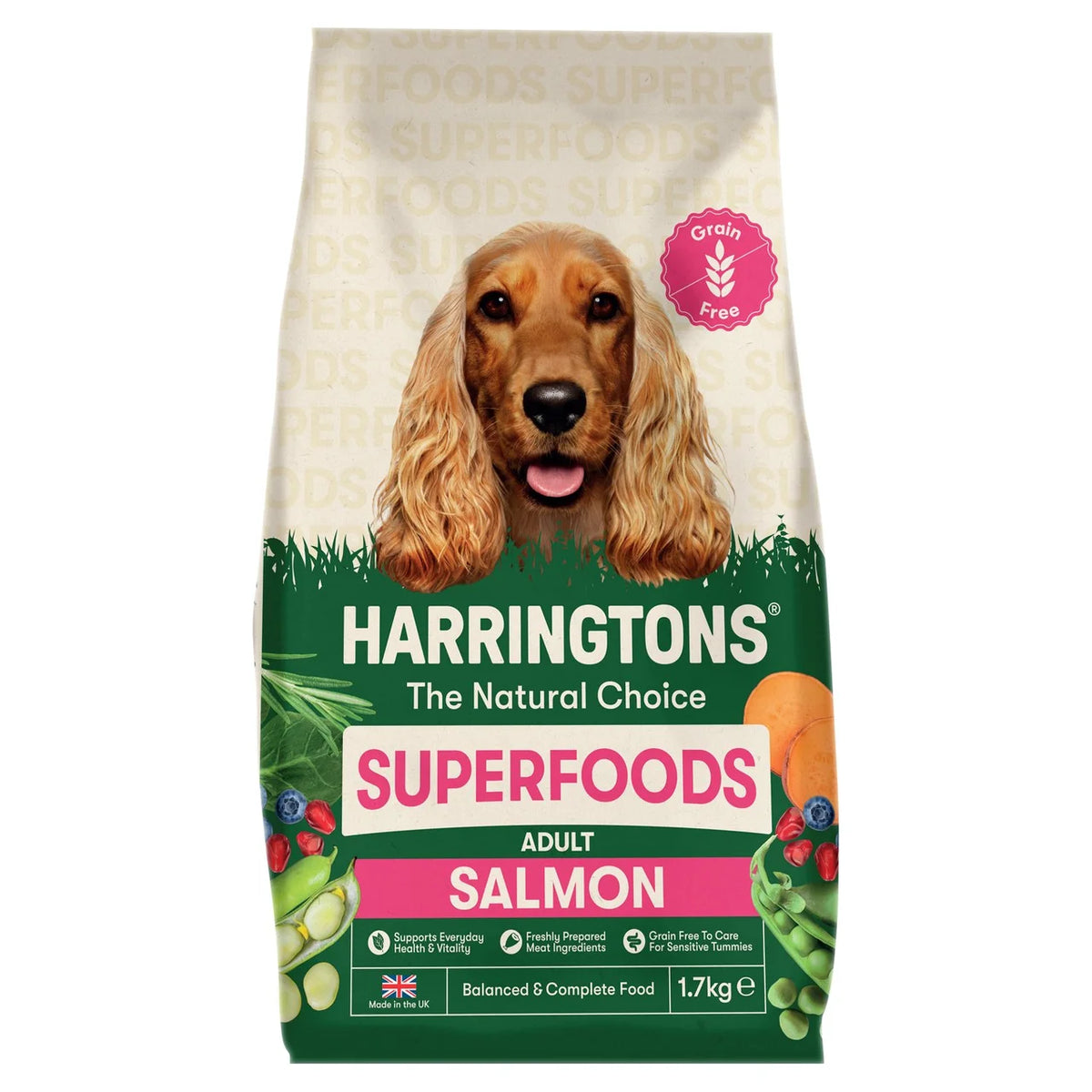 Harringtons Grain Free Superfoods Salmon Dry Dog Food 1.7kg