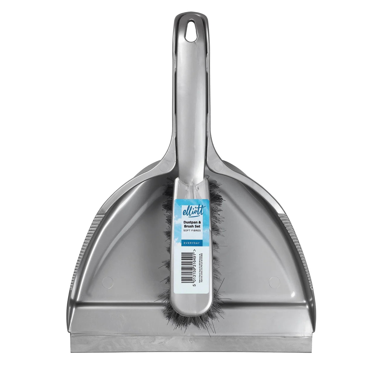 Elliott Dustpan & Brush Set Silver Soft