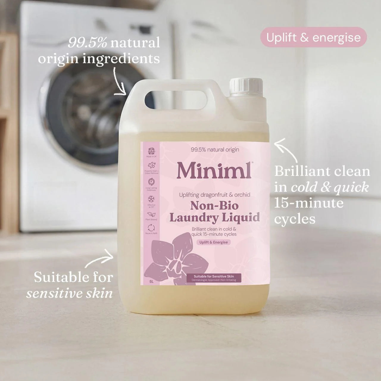 Miniml Laundry Liquid- Pink Dragonfruit & Orchid Refill 5L