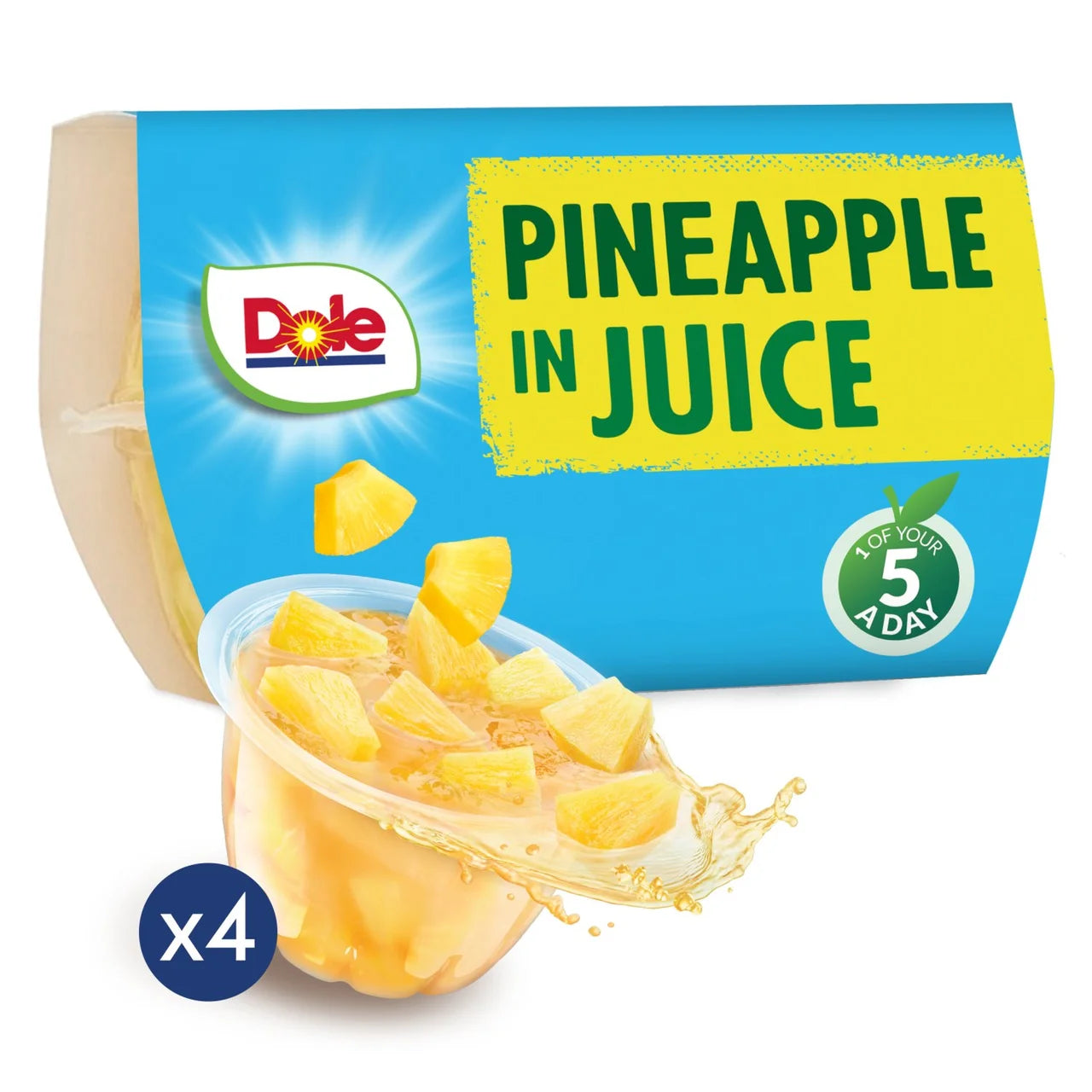 Dole Pineapple In Juice Fruit Pots Multipack 4 x 113g
