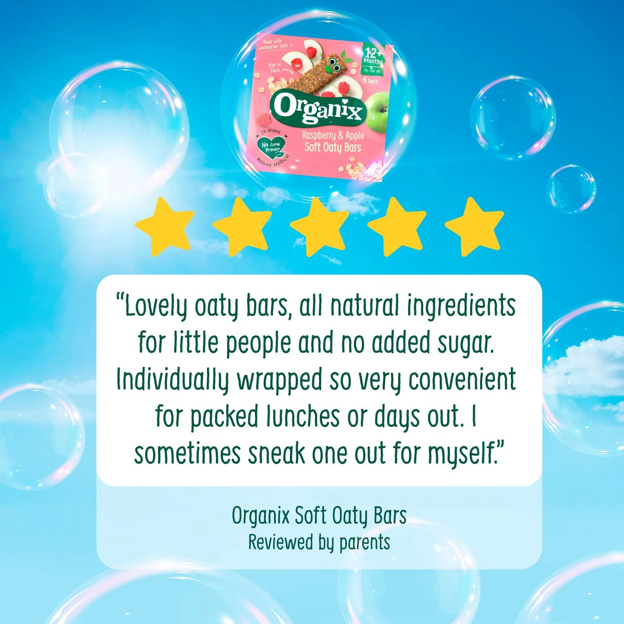 Organix Raspberry & Apple Soft Oaty Bars Toddler Multipack 12 months+
